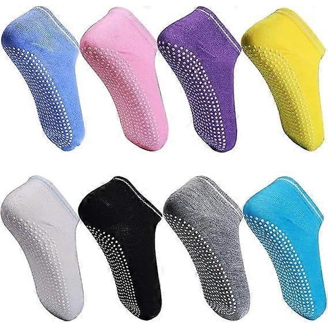 8 Pairs Women's Non Slip Socks, Yoga Pilates Socks, Grip Sports Socks, Women's Fitness Sportswear Accessories Gifts