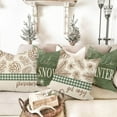 thumbnail image 4 of Hello Winter Pine Cone Decorative Throw Pillow Covers 18x18 Set of 4, Let It Snow Pine Leaves Green Buffalo Plaid Check Cushion Case Decor, Get Cozy Farmhouse Christmas Holiday Home Decor PC, 4 of 6