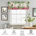 thumbnail image 6 of Kitchen Valances for Window, Vintage Tropical Plants Butterflies Light Filtering Rod Pocket Valance Curtain, Gardenia Flower Short Curtains Window Topper for Bedroom Bathroom Living Room 54x18in, 6 of 9