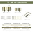 thumbnail image 6 of 1 Inch Antique Bronze Double Curtain Rods 144-164 Inch - Adjustable Heavy Duty Drapery Rods with Aluminum Alloy Brackets & Finials for Windows, 6 of 6