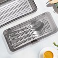thumbnail image 4 of HOMEMAXS Plastic Cutlery Storage Box with Lid for Spoons and Forks Organizer Tray in Grey PP Material 3 Pieces, 4 of 8