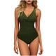 thumbnail image 2 of Trajes de baño para mujer, traje de baño de bikini de tirantes sin espalda de color liso para mujer, conjunto de bikini con bloques de color y hombros descubiertos, trajes de baño para mujer, trajes d, 2 of 8