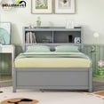Bellemave Full Size Captain Bed with Storage, Bookcase Headboard, USB