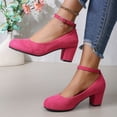 thumbnail image 5 of DIVVce Suede Mary Jane Heels For Women Round Toe Adjustable Buckle Comfortable Block Heel Footwear, 5 of 8