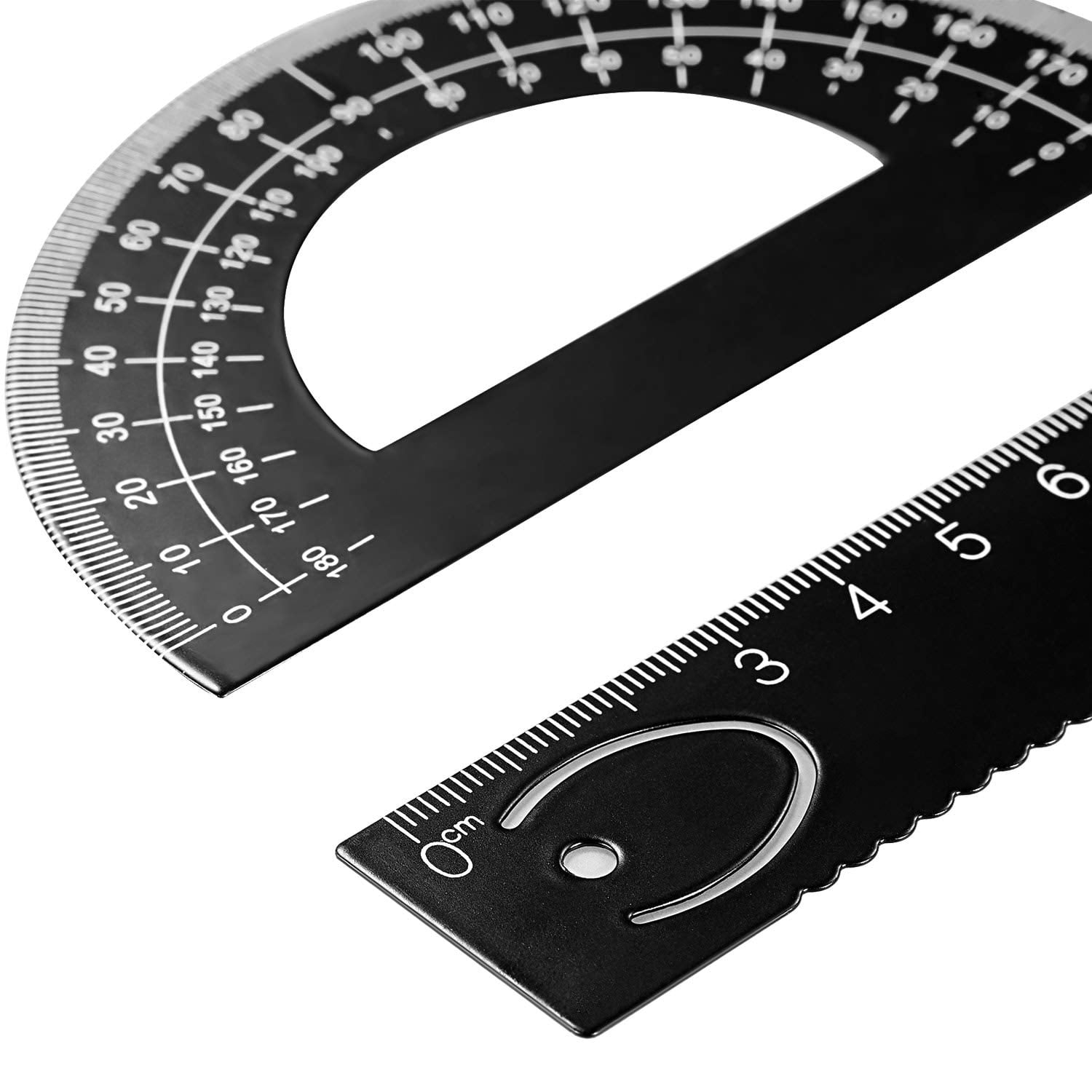 6 Pcs Triangular Ruler t 12 Inch Engineering Scale Aluminum Architect Drafting Metal Protractor Arquitectura Accessories for Students Draftsman Engineers Metric(Black)