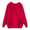 thumbnail image 5 of NMMUED Oversized Hoodies for Women, Baggy Hoodie, Hoodies for Women, Womens Quarter Zip Pullover, Workout Clothes for Women, Red 5XL, 5 of 9