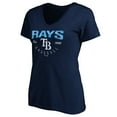 thumbnail image 2 of Women's Navy Tampa Bay Rays Core Live For It V-Neck T-Shirt, 2 of 3
