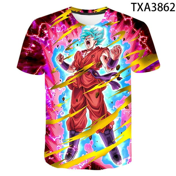Camisetas con estampado 3D de Dragon Ball Z para niños, camiseta de manga corta con estampado de Son Goku Super Saiyan, ropa informal genial gym unisex