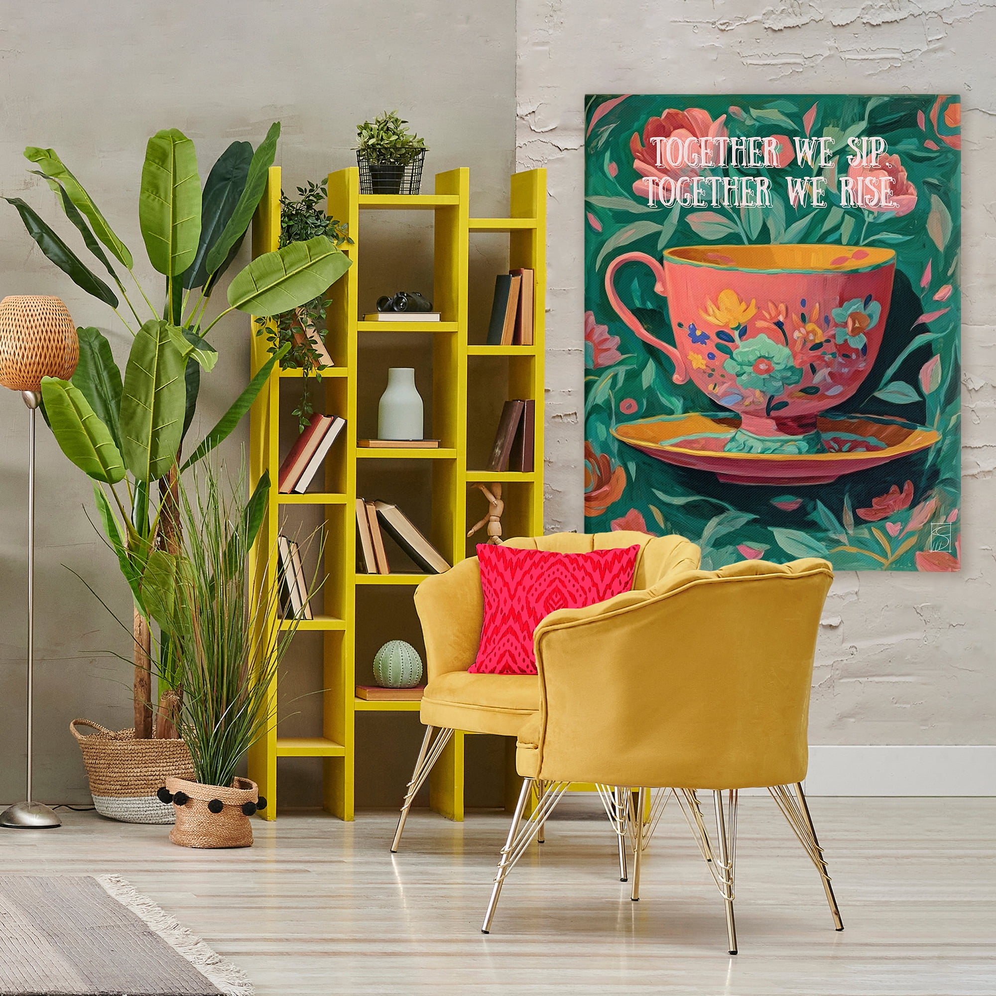 Stupell Industries Together We Sip & Rise Canvas Wall Art, design by Sara Culpepper