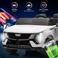 thumbnail image 5 of 2 Seater Ride on Car for Kids 24V Licensed Cadillac Electric Car Toy Toddlers Battery Powered Ride on Truck with 2.4G Remote Control, Full-Wheel Suspension, Music, LED Lights, White, 5 of 7