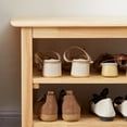 thumbnail image 6 of TinyTimes 47.5" Shoe Bench 3-Tier Wood Storage Bench Heavy Duty Wood Shoe Rack Shoe Organizer Shelf for Entryway Room-Natural, 6 of 8