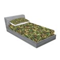 thumbnail image 2 of Ambesonne Camo Fitted Sheet & Pillow Sham Set, Woodland Abstract Jungle, Twinxl, Green Brown Dark Green, 2 of 2