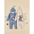 thumbnail image 3 of RUINIXCW Baby Boy Jumpsuit and Hat Set Long Sleeve Racoon Print Romper with Cap, 3 of 6