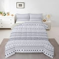 thumbnail image 3 of Manfei Retro Boho Geometric Queen Comforter Set,Bohemian Theme Bedding Sets,Light Purple White Bedding Comforter Set For Men Women,Ultra Soft Home Decor Reversible,3 Pieces, 3 of 9