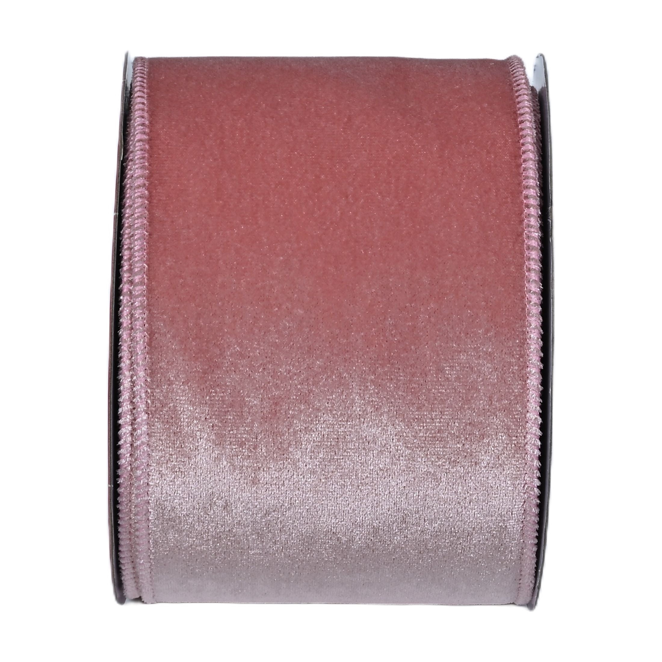 Pink and Champagne Velvet Christmas Ribbon, 3.5" x 30', by Holiday Time