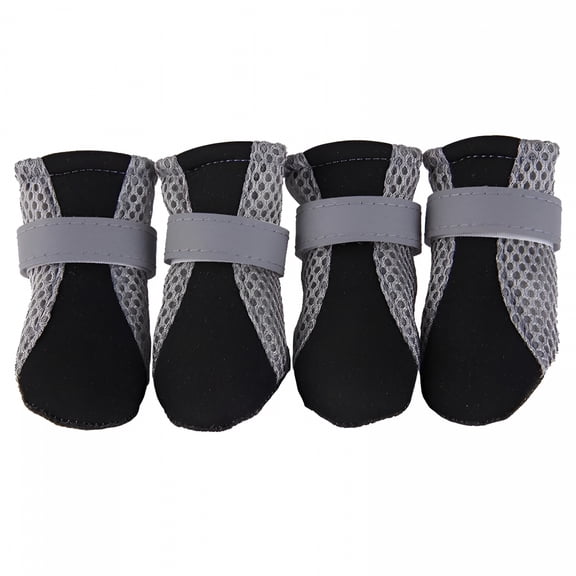 TELOLY 4Pcs Non-Slip Dogs Shoes Outdoor Waterproof Anti-Stain Dog Cat Socks Reflective Booties Shoes with Rubber Sole Pet Paw Protector