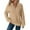 Khaki, variant on Women's Stand Collar Quarter Zip Fleece Pullover, Oversized Solid Color Long Sleeve Sweatshirt with Soft Comfort Fabric for 2025 Fall Fashion, Casual Daily Wear and Street Style Outfits Black L