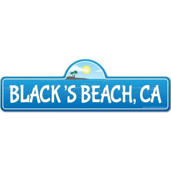 Black's CA California Beach Street Sign | Indoor/Outdoor | Surfer Ocean Lover Décor For Beach House Garages Living Rooms Bedroom | Signmission Personalized Gift