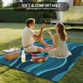 thumbnail image 4 of Ocean Octopus Outdoor Rug 6x9 Ft - Reversible Patio Rug Outdoor Camping Rugs, Coastal Nautical Teal Waves Washable Indoor Outdoor Area Rugs, Non-Slip Outdoor Carpet Runner for Deck/Porch, 4 of 8