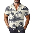 thumbnail image 2 of Domuza Hawaiian Tropical Shirt Men Short Sleeve Stylish Casual Button Down T Shirt Lounge Vacation Lightweight Relaxed Fit Tops White 5XL, 2 of 7