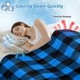 thumbnail image 3 of Black Blue Plaid Cooling Blanket, Lightweight Breathable Summer Throw Blanket with Double Sided Cold Effect, Country Buffalo Checked Gingham Picnic Beach Blankets Bed Sheet for Hot Sleepers 60"x80", 3 of 8
