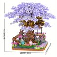 thumbnail image 2 of Purple Sakura Tree House Building Block, Cherry Blossom Model Building Blocks DIY Toys For Children Toy For Gift, 2 of 4
