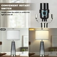 thumbnail image 6 of Cinkeda Modern Table Lamp Set of 2 for Bedroom Living Room with USB A+C Ports AC Outlet Gradient Grey Glass Nightlight Nightstand Bedside Lamps, 6 of 6