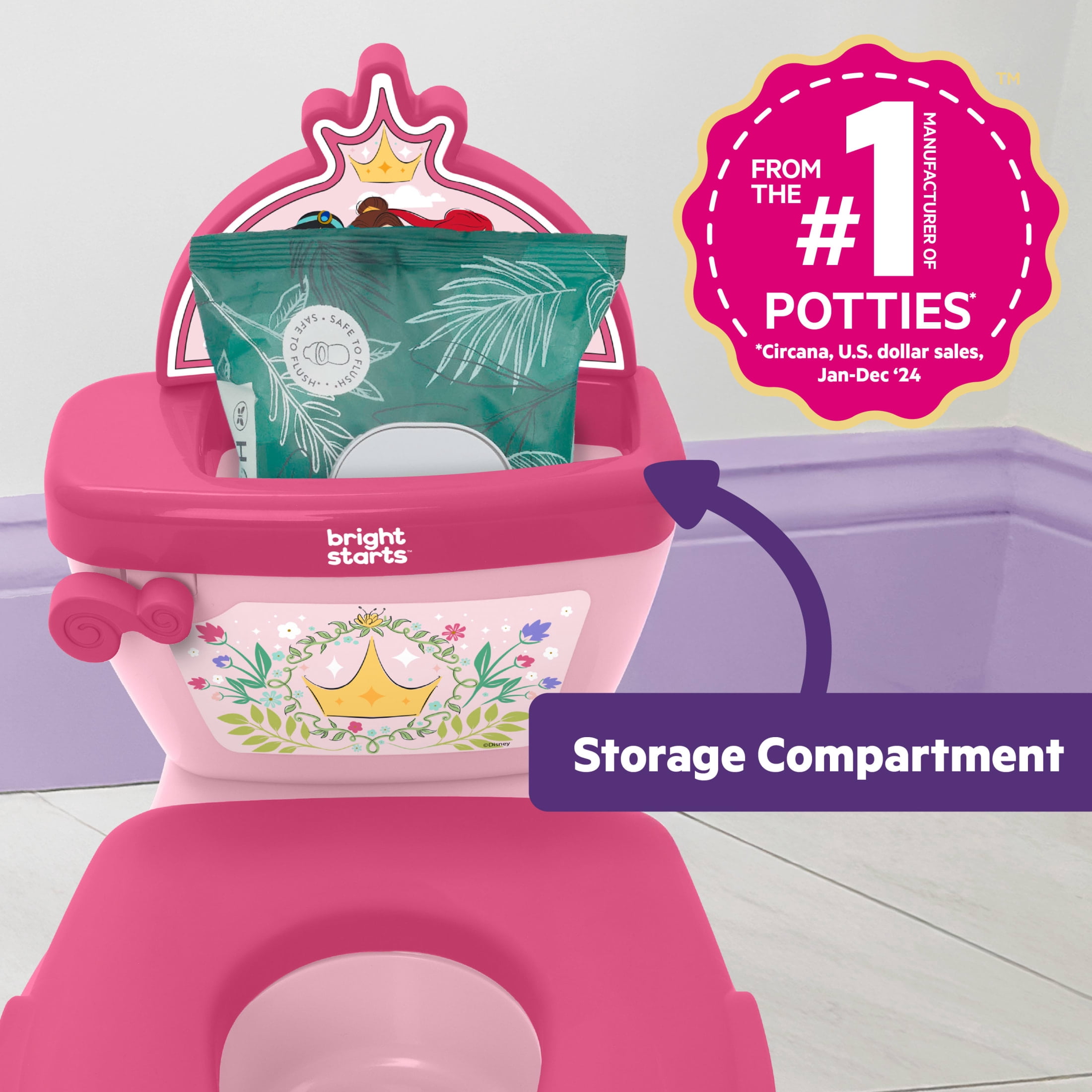 Disney Princess My Size Potty 2-in-1 System, Pink, Toddler