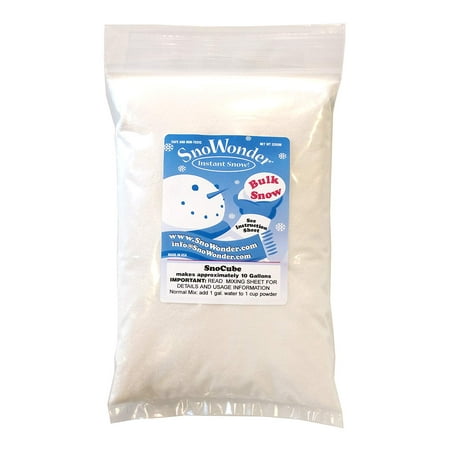 SnoWonder Instant Snow Fake Artificial Snow, Also Great for Making Cloud Slime - Mix Makes 10 Gallons of Fake Snow