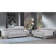 thumbnail image 2 of Titan Furnishings Genuine Italian Leather Sofa and Loveseat Set in Light Gray, 2 of 6