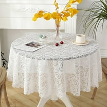 Round Lace Tablecloth with Elegant Scalloped Bottom for Any Special Event Such as Wedding, Birthday Party, Baby Shower, Anniversary (120cm )