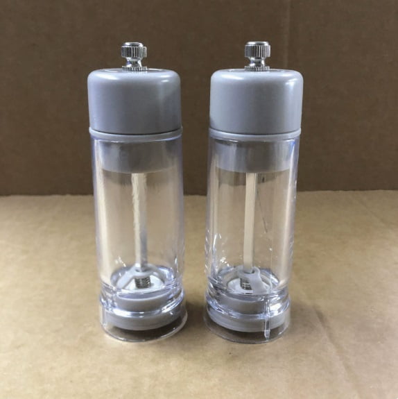 Ceramic Manual Grinder Set - 2 Light Blue Spice Mills for Pepper, Sea Salt, and More