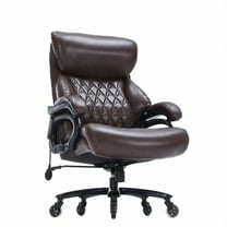 Bananova Big and Tall Office Chair 600 lbs, Extra Wide PU Executive Desk Chair with Adjustable Lumbar Support, High Back Ergonomic Computer Chair with Rocking , Thick Cushion for Home Office, Brown