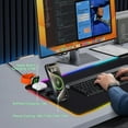 thumbnail image 5 of Wireless Charging Mouse Pad, RGB Gaming Desk Mat XXL with Magnetic Wireless Charging Phone Holder for Phone&iWatch&Airpods, Non-Slip Base,15 Lights Colors, Computer Keyboard Mat for MacBook,PC,Laptop, 5 of 7