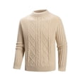 thumbnail image 1 of LOVZFMLL Chandails pour Hommes, Chandail-Over en Tricot Torsadé Col Rond Acrylique, Chemise Classique Décontractée Extensible pour Tous les Jours, Hauts d'Hiver Chauds, Vêtements d'Automne, 1 of 5