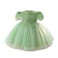thumbnail image 3 of MEZZALL Elegant Girls Formal Dress Layered Skirt And Satin Bodice Party Gown Girls Solid Color Holiday Dresses, 3 of 9