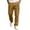 Yellow, variant on Men's Solid Cargo Pants Elastic Waist Straight Leg Trousers Stretch Work Pants With Zipper Pockets Daily Casual Wear
