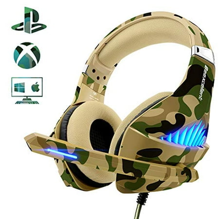Beexcellent PS4 Gaming Headset?2019 Upgraded? Xbox One PC PS3 Fashionable Deep Bass Headphone with Noise Immunity,