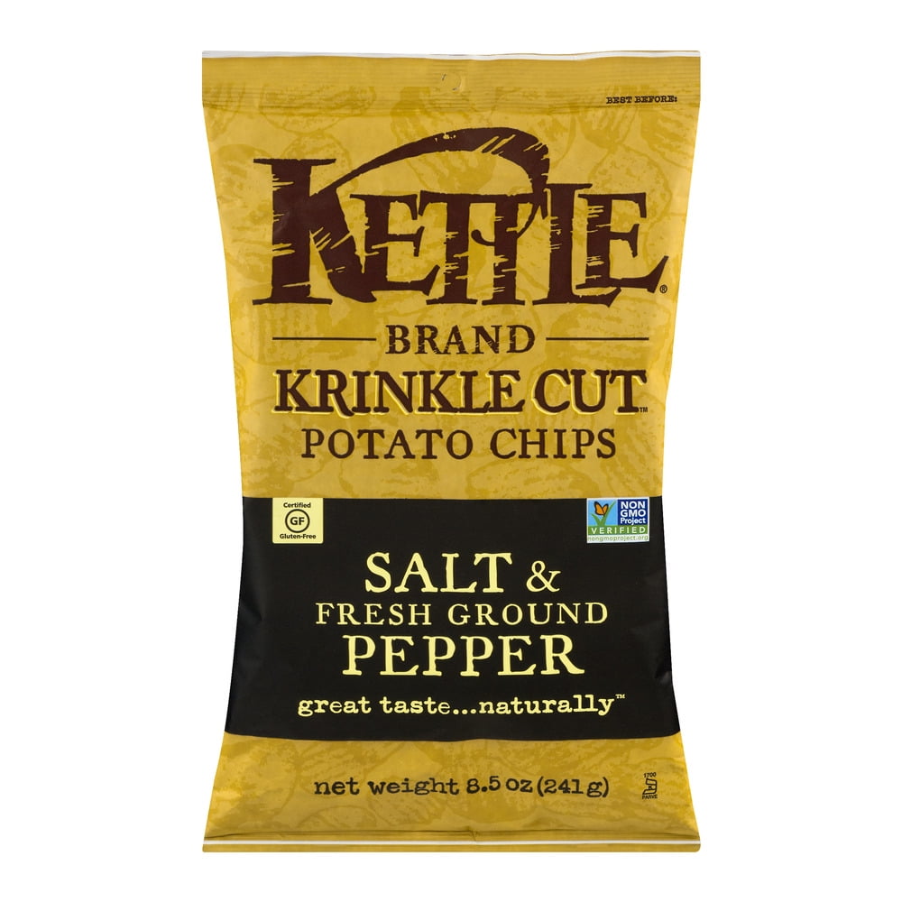 Kettle Brand Krinkle Cut Potato Chips Salt & Fresh Ground Pepper, 8.5 OZ by Kettle Foods, Inc.