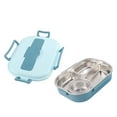 thumbnail image 1 of Aramox Stainless Steel Lunch Box 4 Grid Portable Bento Box Food Storage Container Portable Lunch Box Compartment Bento Lunch Box for Student Adult, 1 of 8