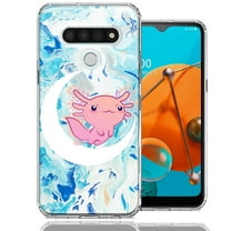 MUNDAZE For LG Stylo 6 Pink Axolotl Moon Mable Design Double Layer Phone Case Cover
