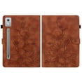 thumbnail image 2 of FJLBDE Case for Lenovo Idea Tab Pro 12.7 inch 2025, Embossed Flower PU Leather Flip Wallet Folio Stand Cases Cover, Brown, 2 of 7