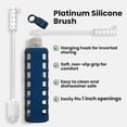 thumbnail image 4 of purifyou Platinum Silicone Water Bottle Cleaner Brush, Extra Long Handle 16 inch, with Cap Brush for Tumblers, Drinking Glasses, Vase - Perfect for Narrow Skinny Neck Containers (White), 4 of 5