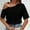 Black, variant on Womens Cold Shoulder Eyelets Tops 2025 Summer Dressy Chain Strap T-Shirts Short Sleeve Ladies Going Out Blouses