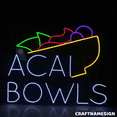 thumbnail image 2 of Craftnamesign Acai Bowls Neon Light For Wall Decor, Healthy Fruit Store Wall Sign, 2 of 5