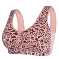 thumbnail image 4 of Summer Savings Clearance 2024! TAGOLD Plus Size Bra for Womens,Women's Front Buckle Leopard Print Large Size Thin Steel Ring Gathered Bra Beautiful Back Seamless Light Thin Underwear, 4 of 5