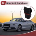 thumbnail image 2 of Funda de Pomo de Cambio de Marcha Única Bargains Universal para Coche SUV Camión RV Protector de Mango de Cambio de Palanca en Forma de T de Gancho y Bucle PU Algodón Espacial Negro Rojo, 2 of 7
