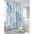 thumbnail image 3 of Fsddascl Blue Green Botanical Shower Curtain Set - Small 36" x 72" Washable Bathtub Curtain with 12 Hooks, Summer Watercolor Leaf Plant Waterproof Fabric Stall Shower Curtains for Bathroom/Bathtub, 3 of 6