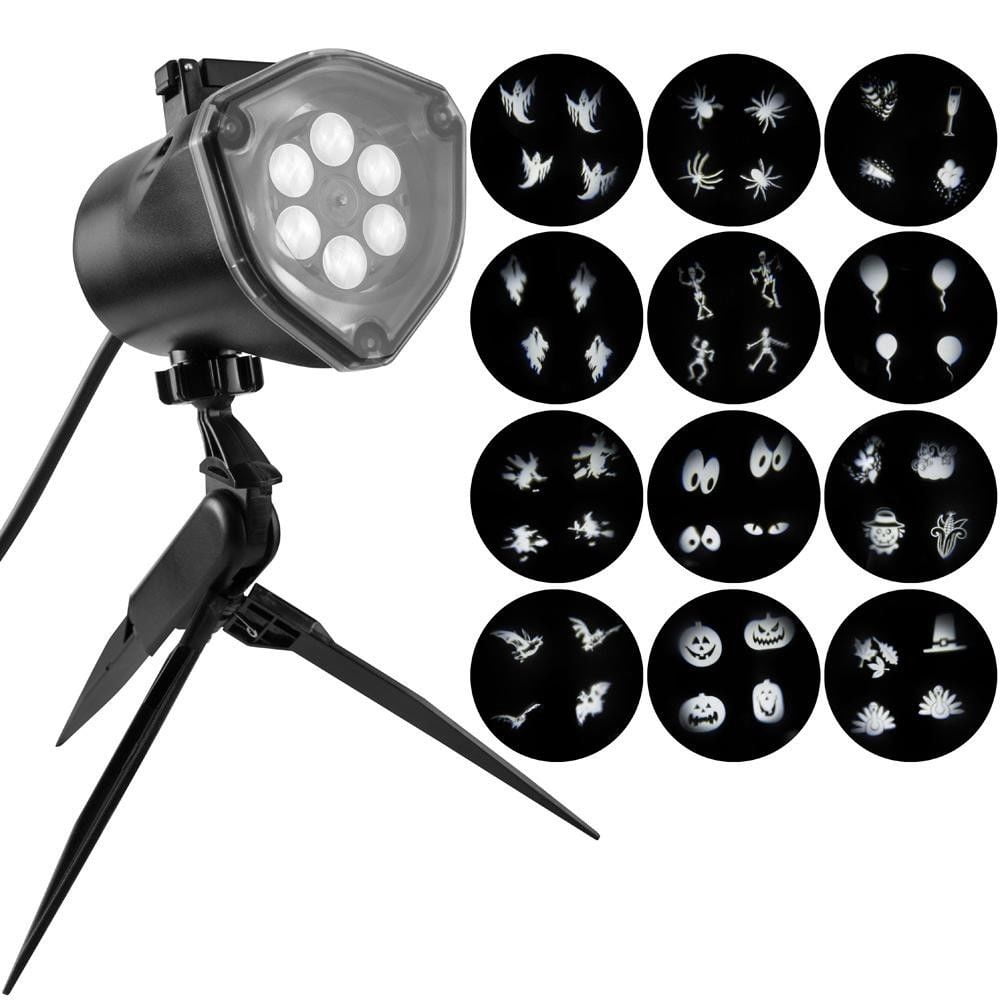 LightShow Projection 4Bulb LED White WhirlAMotion Strobe Light Stake