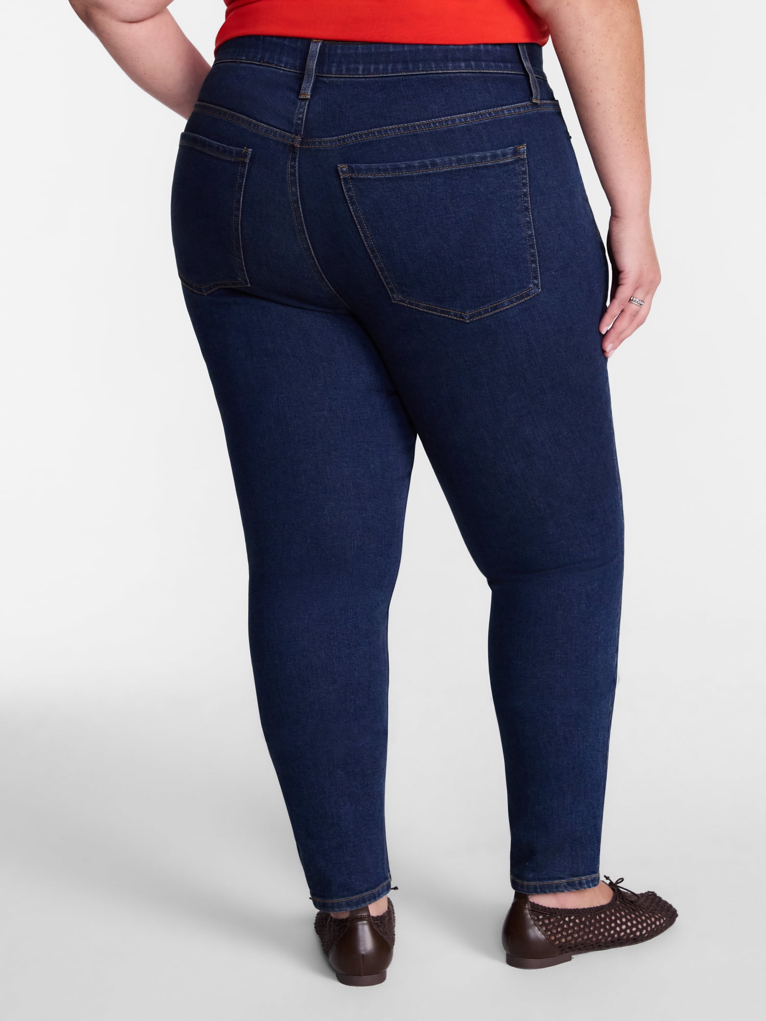 Terra & Sky Women's Plus High Rise Skinny Jeans, 27" Inseam, Sizes 16W-26W